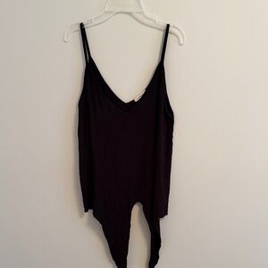 Elegant Black V-Neck Camisole -front tie